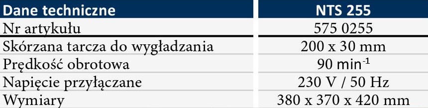 NTS 255 dane techniczne