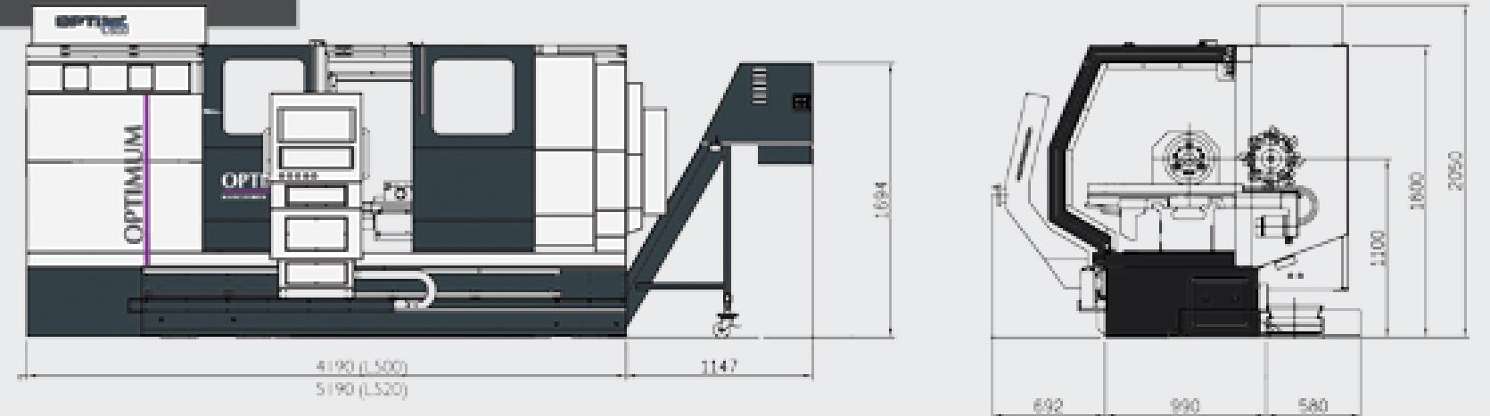 Optiturn L 500 wymiary