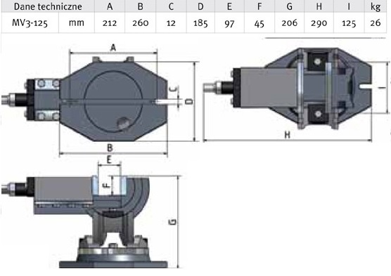 imadlo trojosiowe mv3-125