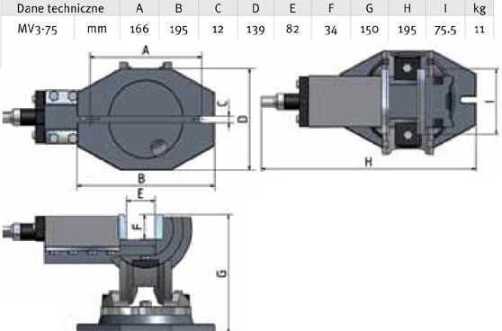 imadlo trojosiowe mv3 ramka mv3-75